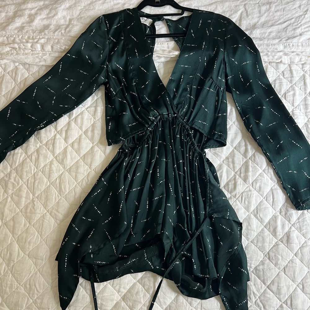 SIR the label Dark Green Patterned Jumpsuit
